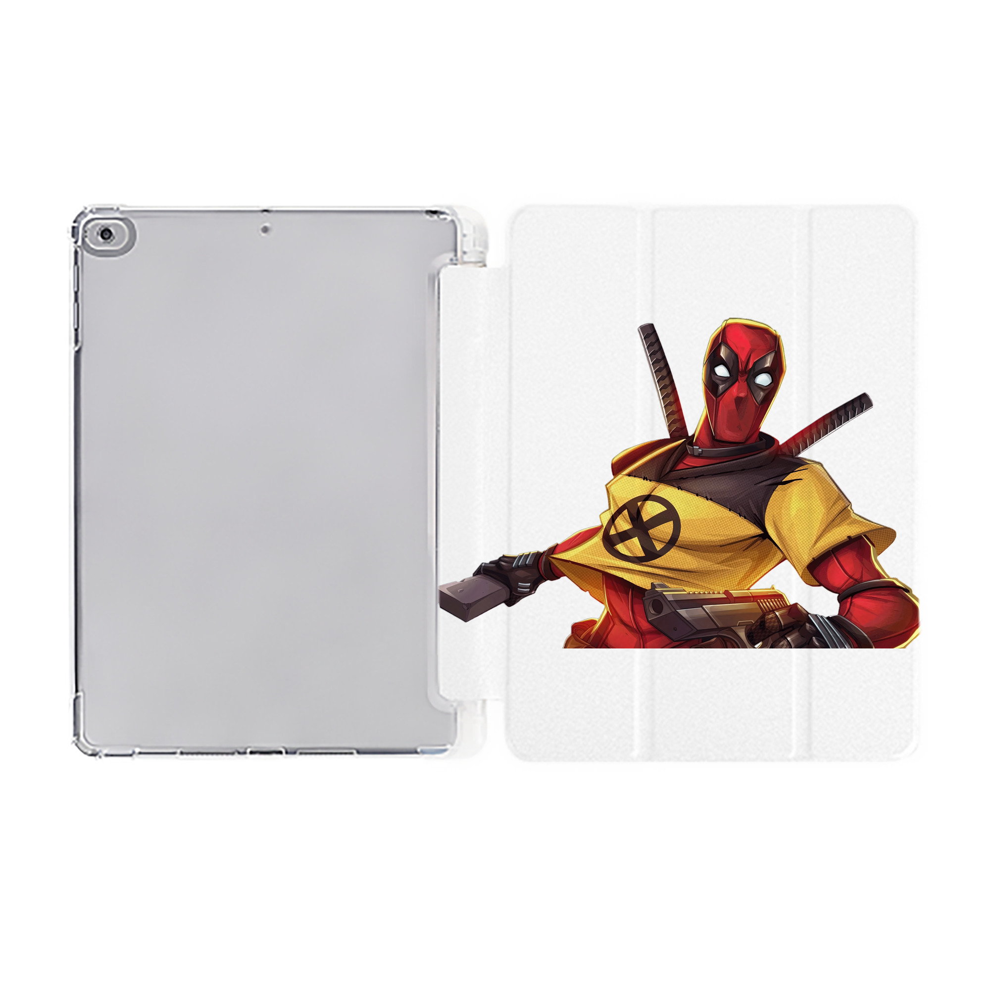 （画像用） Deadpool デッドプール IPad ケース ペン収納付き 三つ折りスタンド PUレザー×シリコン 対応機種9.5/10.5/10.9インチ